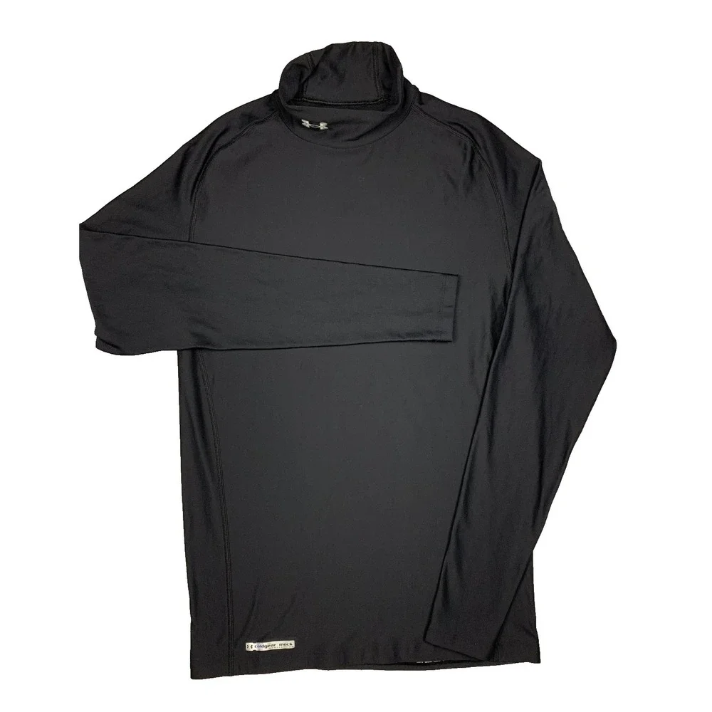 Under Armour ColdGear Compression Mock Neck Shirt Mens XL Black 208554 XL